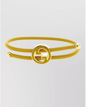 Gucci Blondie Double Strap Tubular Leather Bracelet - Metallic