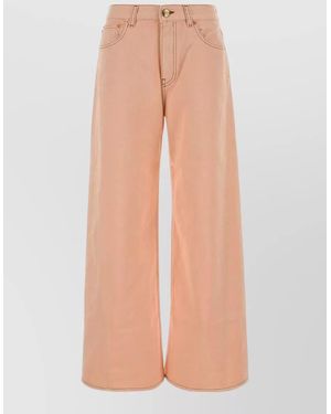 Blazé Milano Clapotis Denim Wide Leg Jeans Trousers - Natural