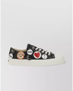Moschino Leather Low-Top Trainers - Metallic