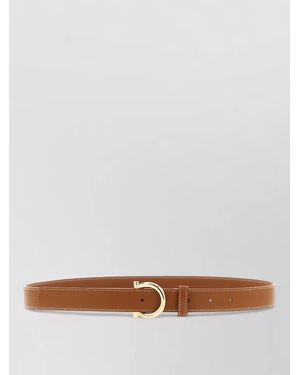 Ferragamo Gancini Belt Adjustable Length Stitch Detailing - Brown