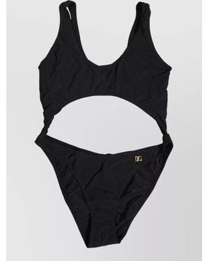 Dolce & Gabbana Rose Print Swimsuit - Black