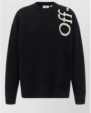 Off-White c/o Virgil Abloh Merino Wool Vertical Bookish Crewneck Jumper - Blue