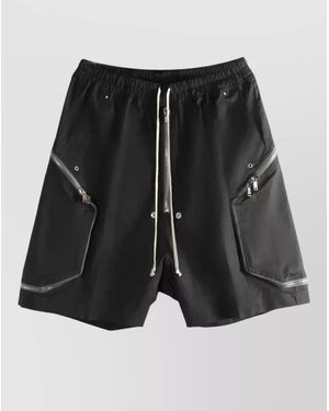 Rick Owens Drawstring Drop-Crotch Shorts in Black for Men | Lyst