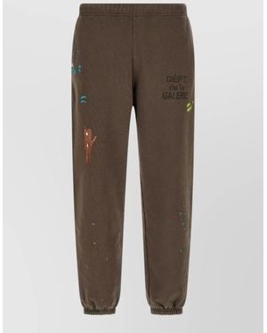 GALLERY DEPT. Cotton Logo Print Straight Leg Track Trousers - Brown