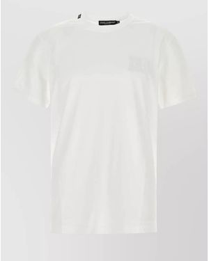 Dolce & Gabbana Cotton T Shirt Short Sleeves Crew Neck - White