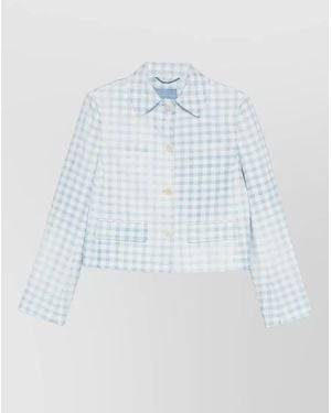 Ermanno Scervino Checked Tailored Jacket Collared Neck - Blue