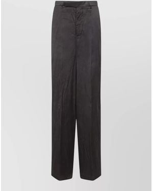 Rick Owens Athena Arrowhead High Waist Satin Trousers - Grey