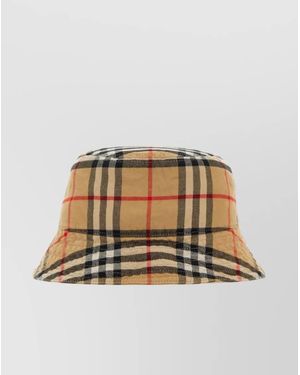 Burberry Cotton Check Bucket Hat - Natural