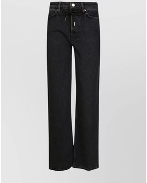 Ganni Denim Drawstring Wide-Leg Jeans - Black