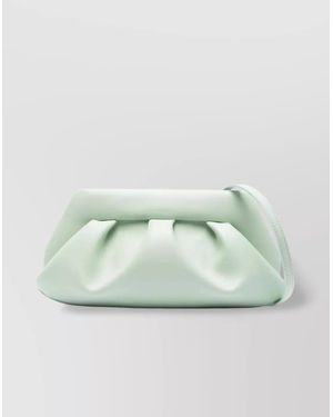 THEMOIRÈ Vegan Fabric Clutch Bag With Pleated Design - Green