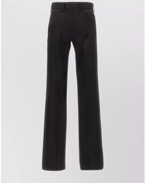Quira Virgin Wool Pleated Wide-Leg Tailored Trousers - Black