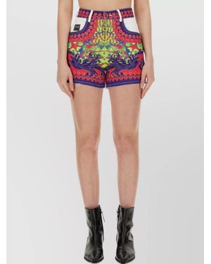 Versace Jeans Couture Logo Print High Waist Shorts - Multicolor