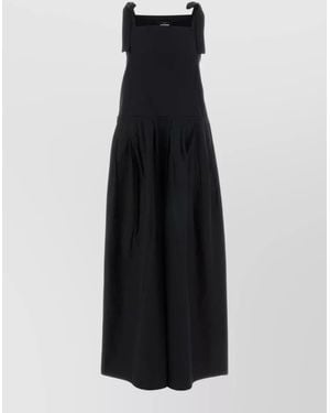 Weekend by Maxmara Agguati Poplin Dress Bow Neckline Maxi - Black