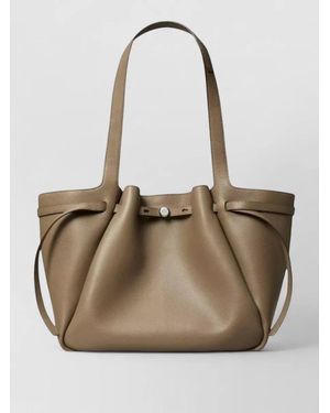 Tory Burch Romy Large Leather Tote Bag - Natural