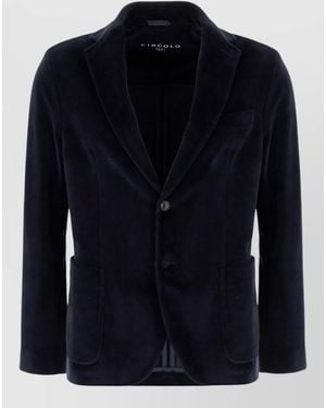 Circolo 1901 Velvet Single Breasted Coat - Blue