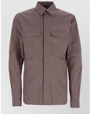 Rick Owens Regular Fit Shirt Long Sleeves Two Pockets - Brown