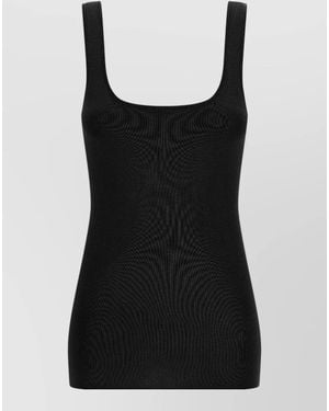 Entire studios Scoop Neck Sleeveless Stretch Lounge Top - Black