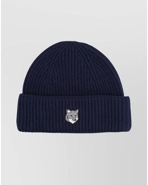 Maison Kitsuné Wool Beanie - Blue