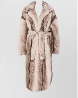 Frankie Shop Faux Fur Long Coat - Natural