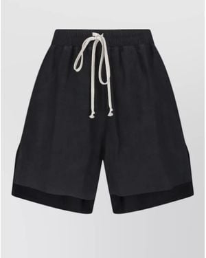 Rick Owens Straight Shorts Side Pockets Subtle Slits - Blue