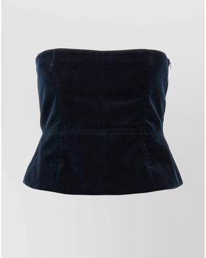 Tom Ford Cotton Velvet Blouse - Blue