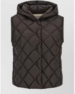 Weekend by Maxmara Quilted Hooded Puffer Vest - Black