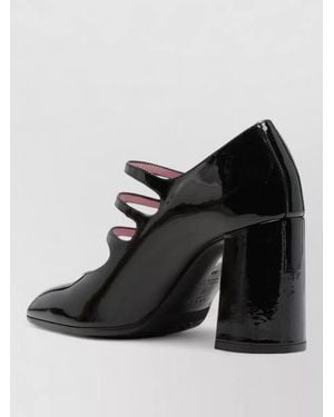 CAREL PARIS Keel Pumps Patent Finish Block Heel - Black