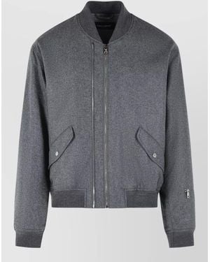 Dolce & Gabbana Virgin Wool Bomber Jacket - Grey