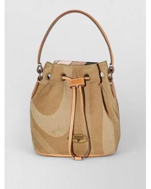 PUCCI Shoulder Bag Chaucer Panama Patterned Handle - Natural