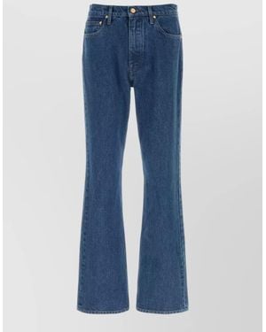 Jil Sander Denim Jeans Belt Loops Contrast Stitching Five Pockets - Blue
