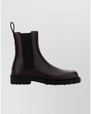 Bottega Veneta Leather Chelsea Ankle Boots - Black