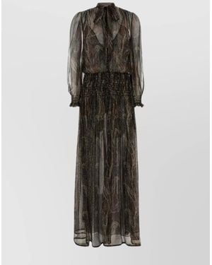 Saint Laurent Silk Semi-Sheer Paisley Maxi Dress - Multicolour