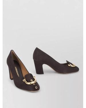 Ferragamo Leather Round-Toe Court Shoes - Multicolour