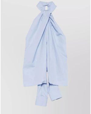 Stella McCartney Cotton Sleeveless Halterneck Panelled Blouse - Blue