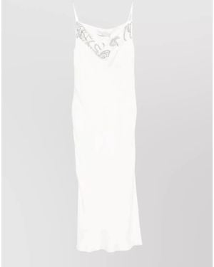 IRO Ophye Dress Draped Neckline Midi Length - White