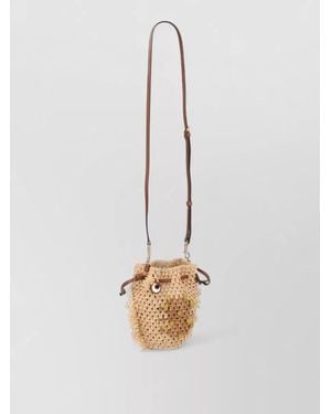 Anya Hindmarch Na Raffia Cross-Body Bag - White