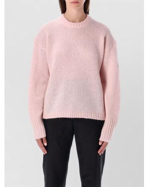 By Malene Birger Wool Mohair Ribbed Crew Neck Jumper - Pink
