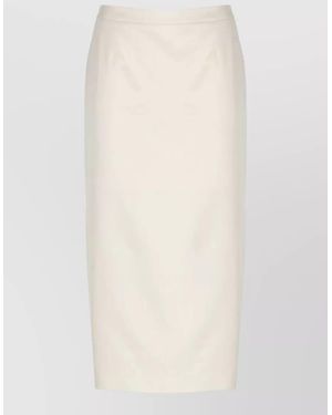 PT Torino High Waisted Midi Skirt Cotton Blend - White