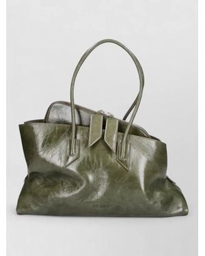 The Attico Structured Smooth Tote Bag Top Handles - Green