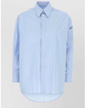 MM6 by Maison Margiela Poplin Shirt Buttoned Cuffs Long Sleeves - Blue