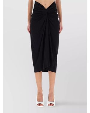 Dries Van Noten Cotton Draped Skirt - Black