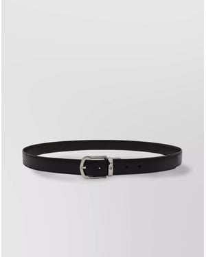 Montblanc Adjustable Length Metal Buckle Smooth Finish Belts - White