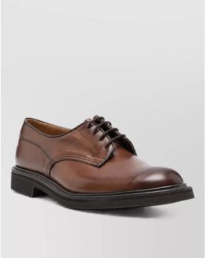 Tricker's Calf Leather Lace-Up Derby Shoes - Brown