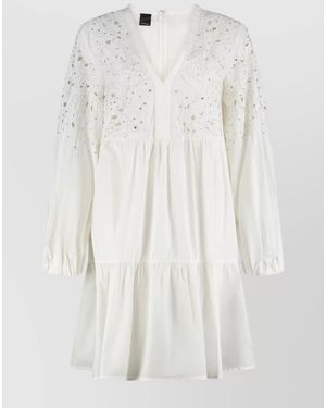 Pinko Cotton Broderie Anglaise Mini Dress - White