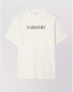 Burberry Cotton Logo-Print T-Shirt - Natural