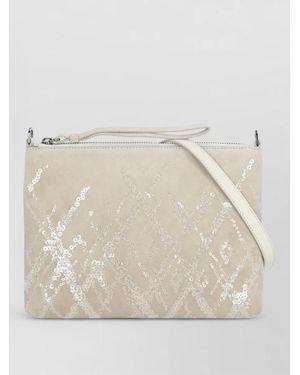 Panicale Leather Clutch Bag - Natural