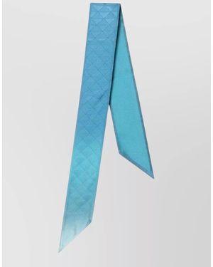 Prada Quilted Pattern Silk Tie And Bow - Blue