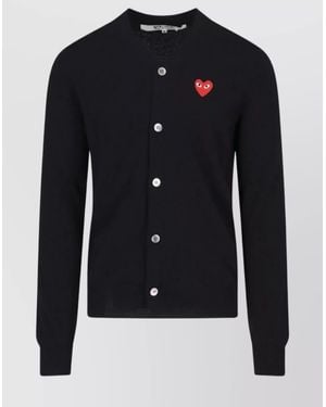 COMME DES GARÇONS PLAY Crewneck With Ribbed Cuffs And Hem - Blue