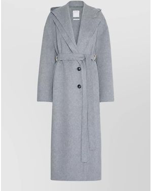 Sportmax Wool Oversized Belted Coat - Grey