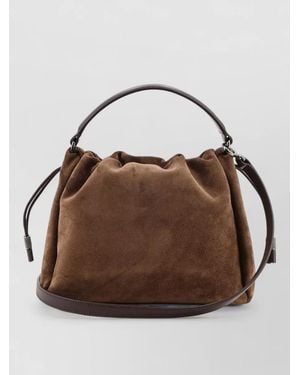 Brunello Cucinelli Suede Shoulder Bag - Brown